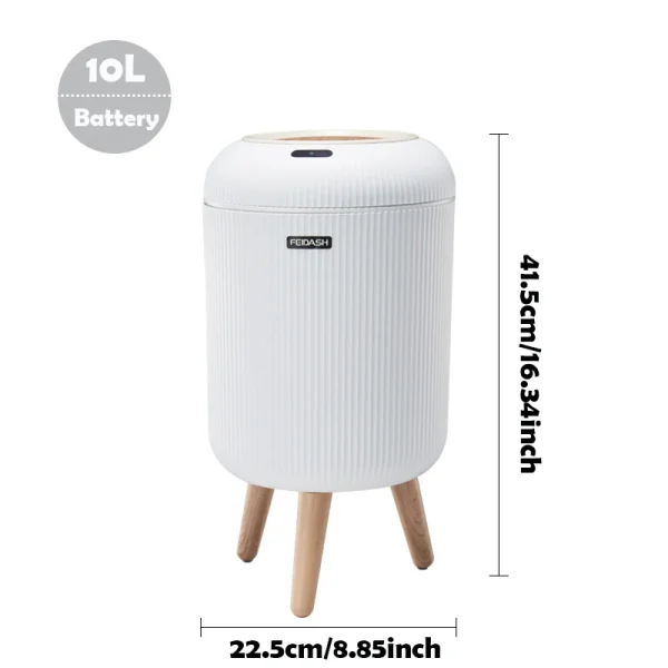 Automatic Trash Can with Lid,  Small Plastic Smart Trash Can, Motion Sensor Trash Can for Bedroom, Bathroom, Kitchen, Office - Image 9