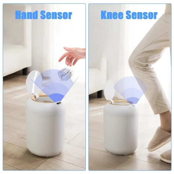 Automatic Trash Can with Lid,  Small Plastic Smart Trash Can, Motion Sensor Trash Can for Bedroom, Bathroom, Kitchen, Office - Image 4